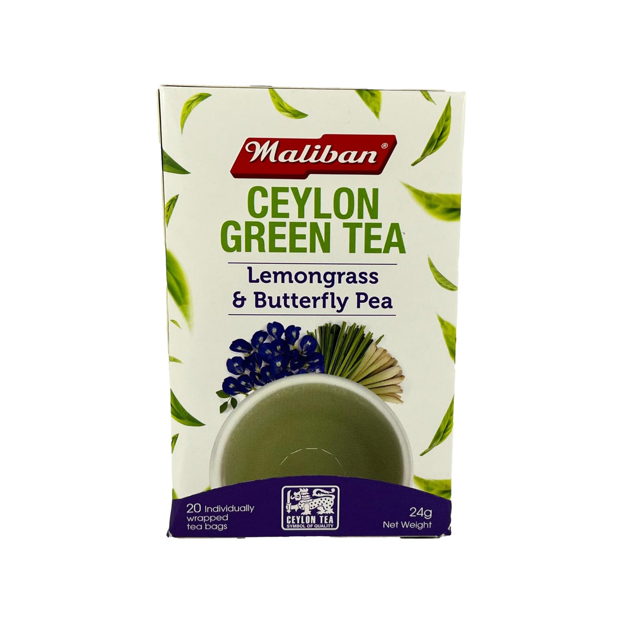 Maliban Ceylon Green Tea Lemongrass & Butterfly Pea 20bgs 24g