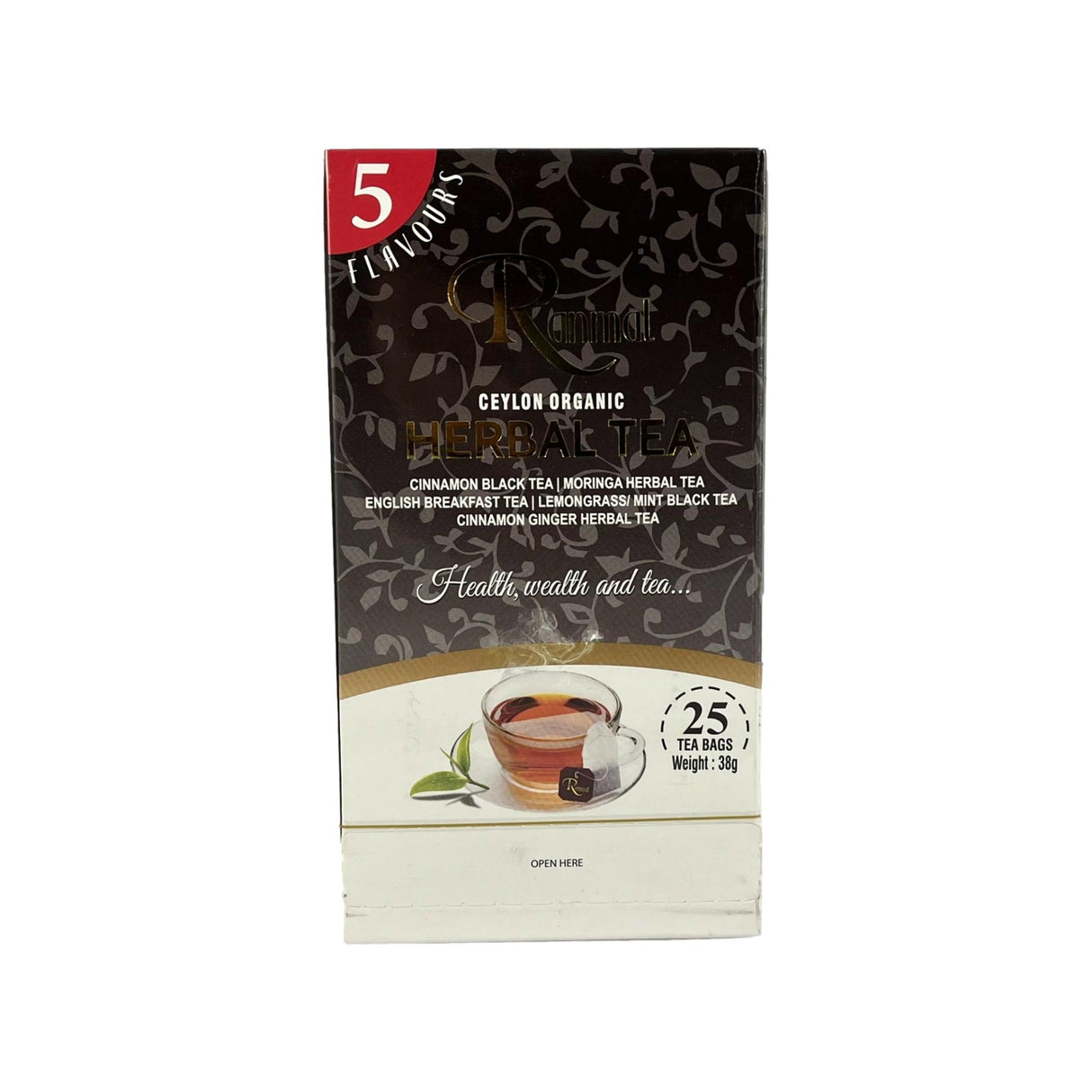 Ranmal Ceylon Organic Herbal Tea 5 Flavours 25bgs 38g