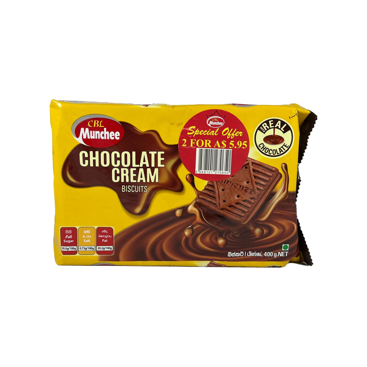 Munchee Chocolate Cream Biscuit 2x400g