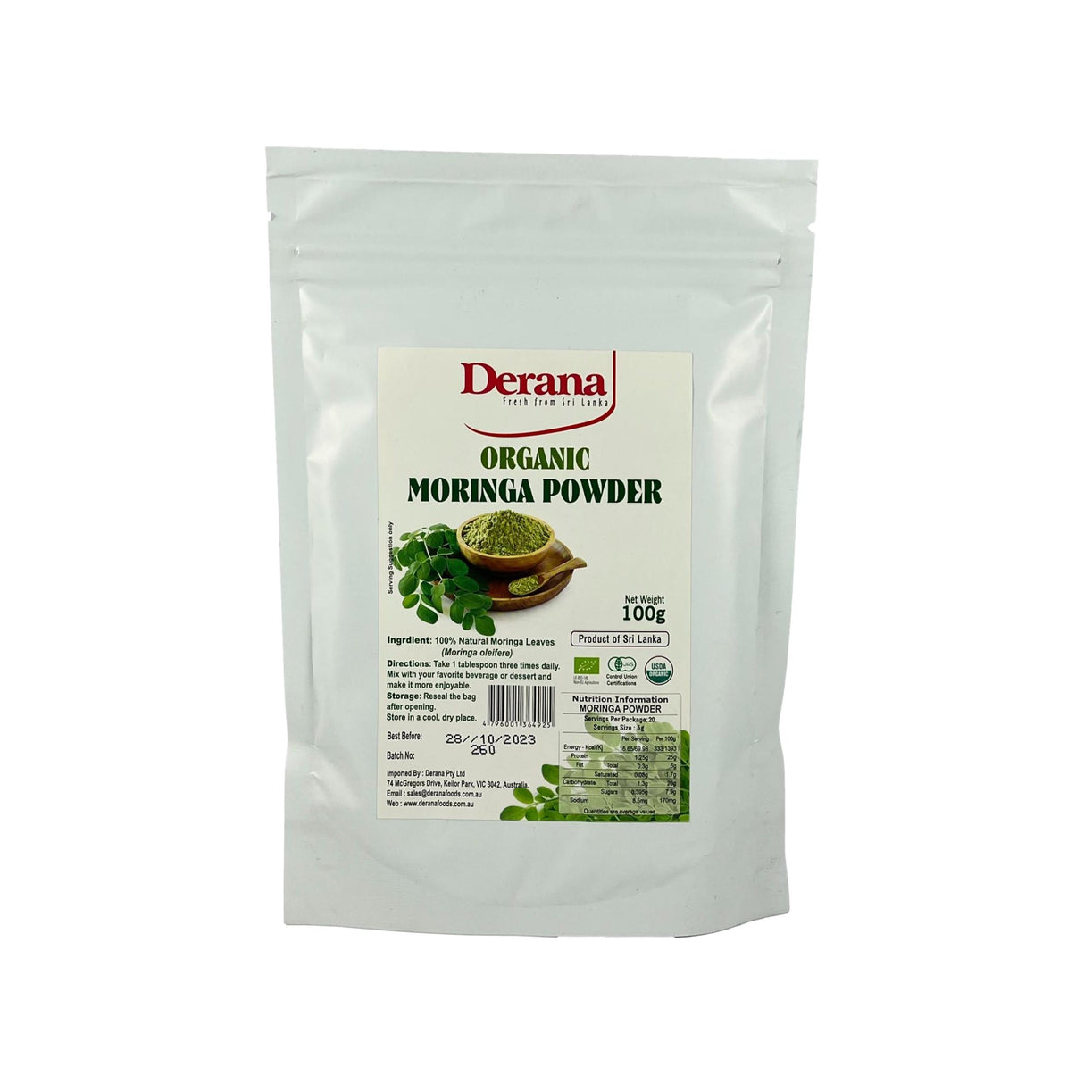 Derana Organic Moringa Powder 100g