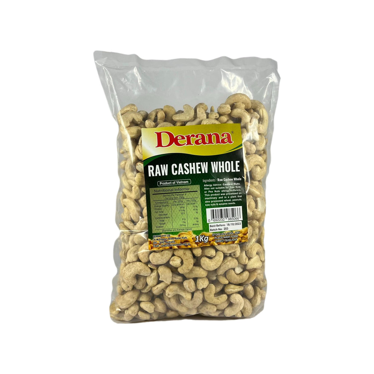 Derana Raw Cashew Whole 1kg