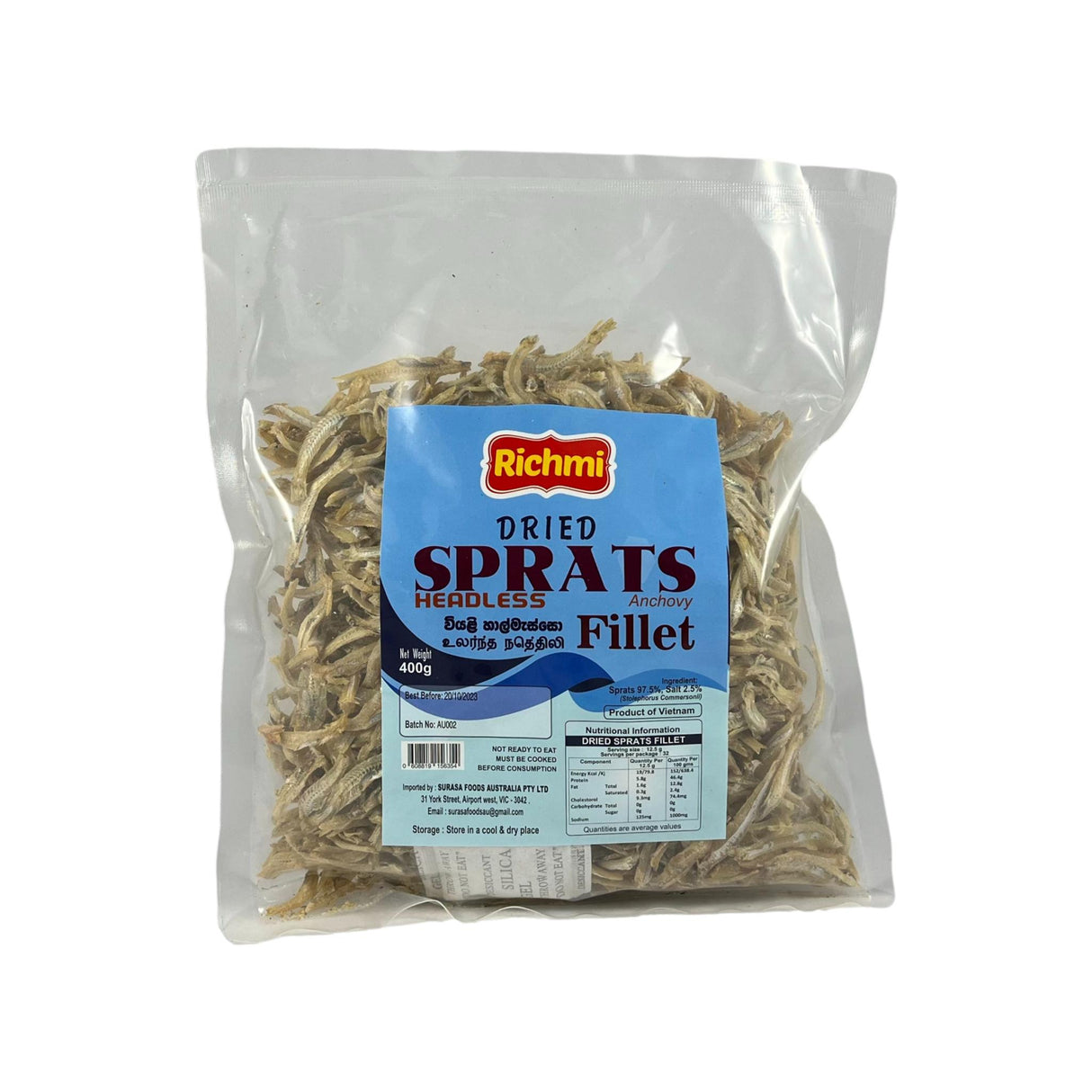 Richmi Dried Sprats Headless Anchovy Fillet 400g