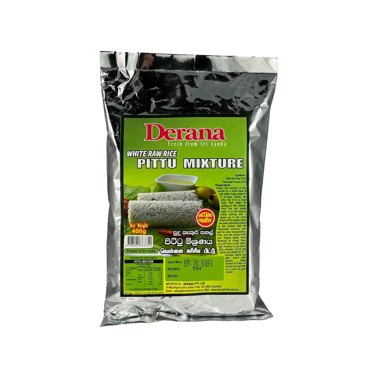 Derana White Raw Rice Pittu Mixture 400g