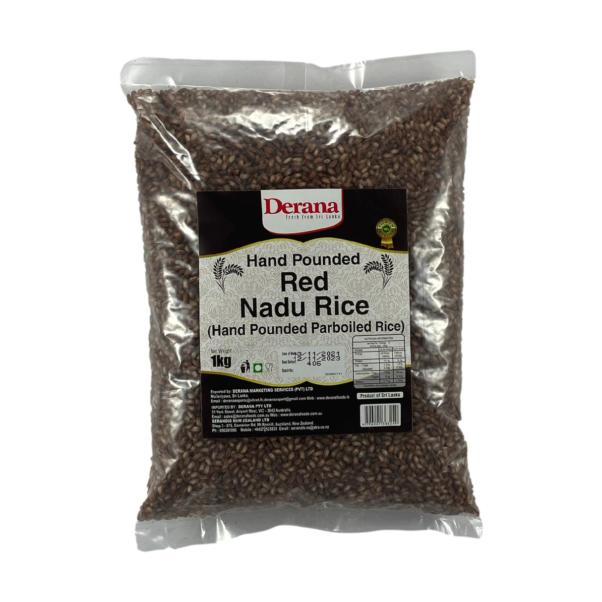 Derana Hand Pounded Red Nadu Rice 1kg