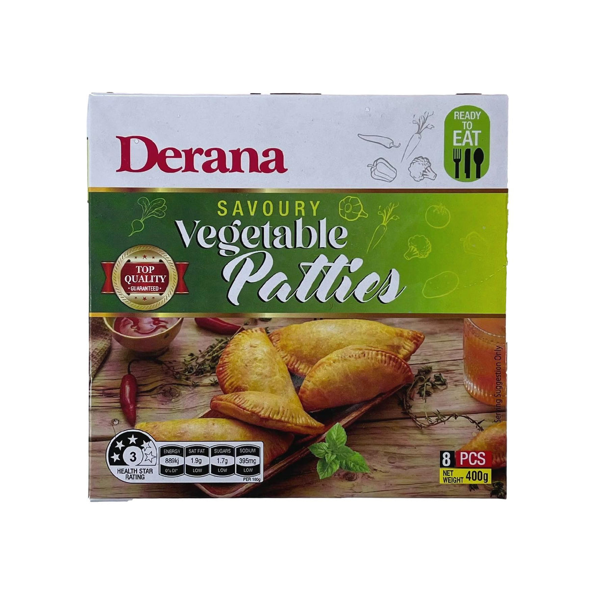 Derana Savoury Vegetable Patties 8pcs 400g