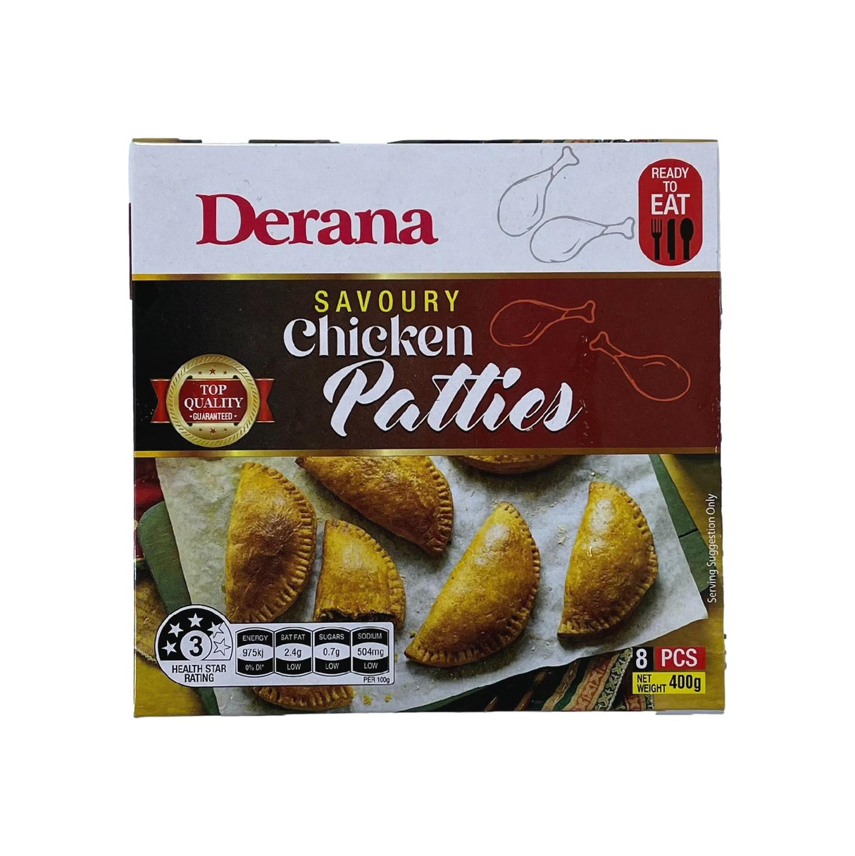 Derana Savoury Chicken Patties 8pc 400g