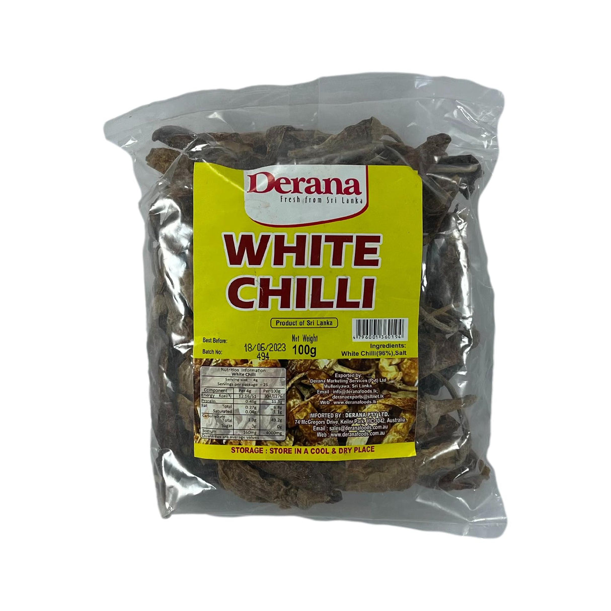 Derana White Chilli 100g