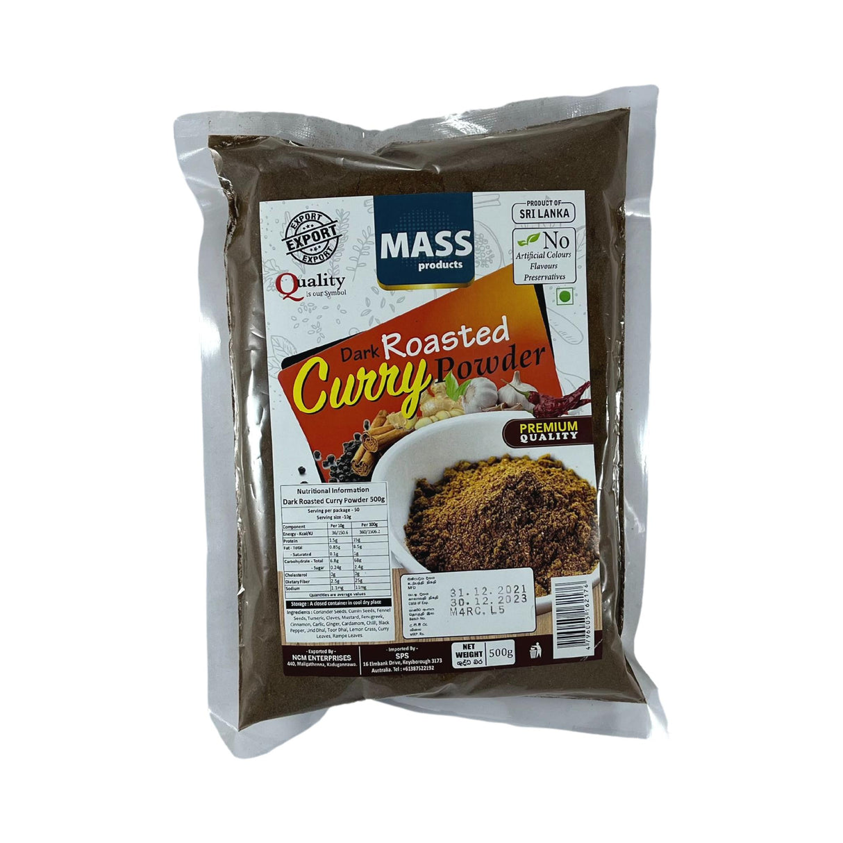 Mass Dark Roasted Curry Powder 500g