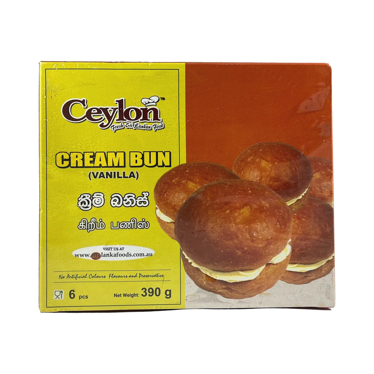 Ceylon Cream Bun (Vanilla) 6pcs 390g