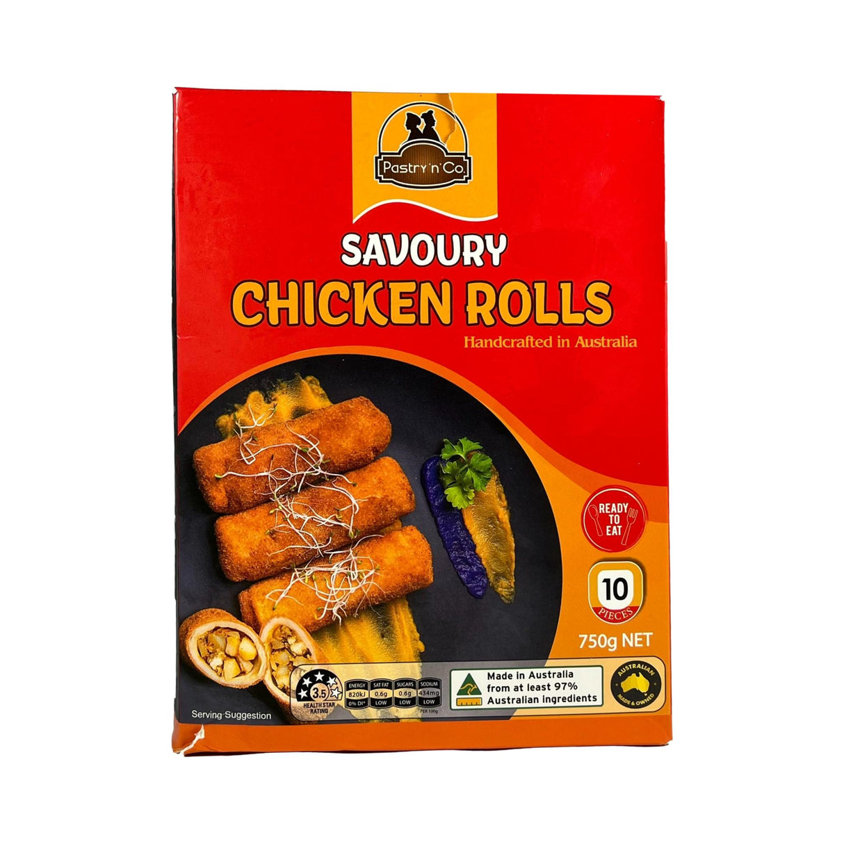 Pastry n Co Savoury Chicken Rolls 10pcs 750g