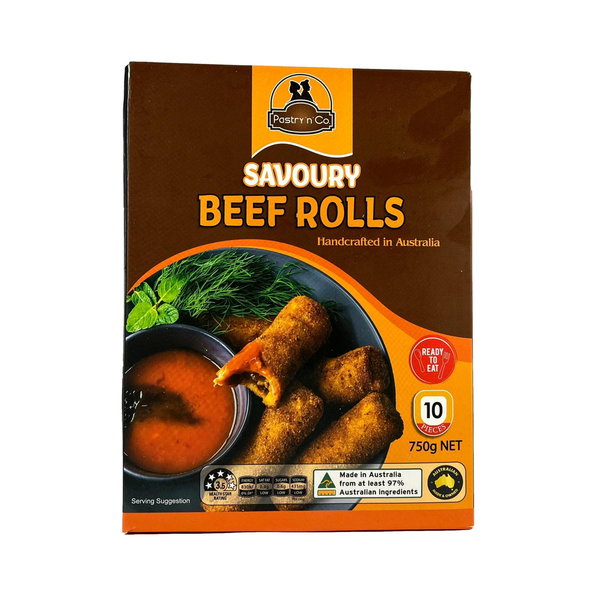 Pastry n Co Savoury Beef Rolls 10pcs 750g