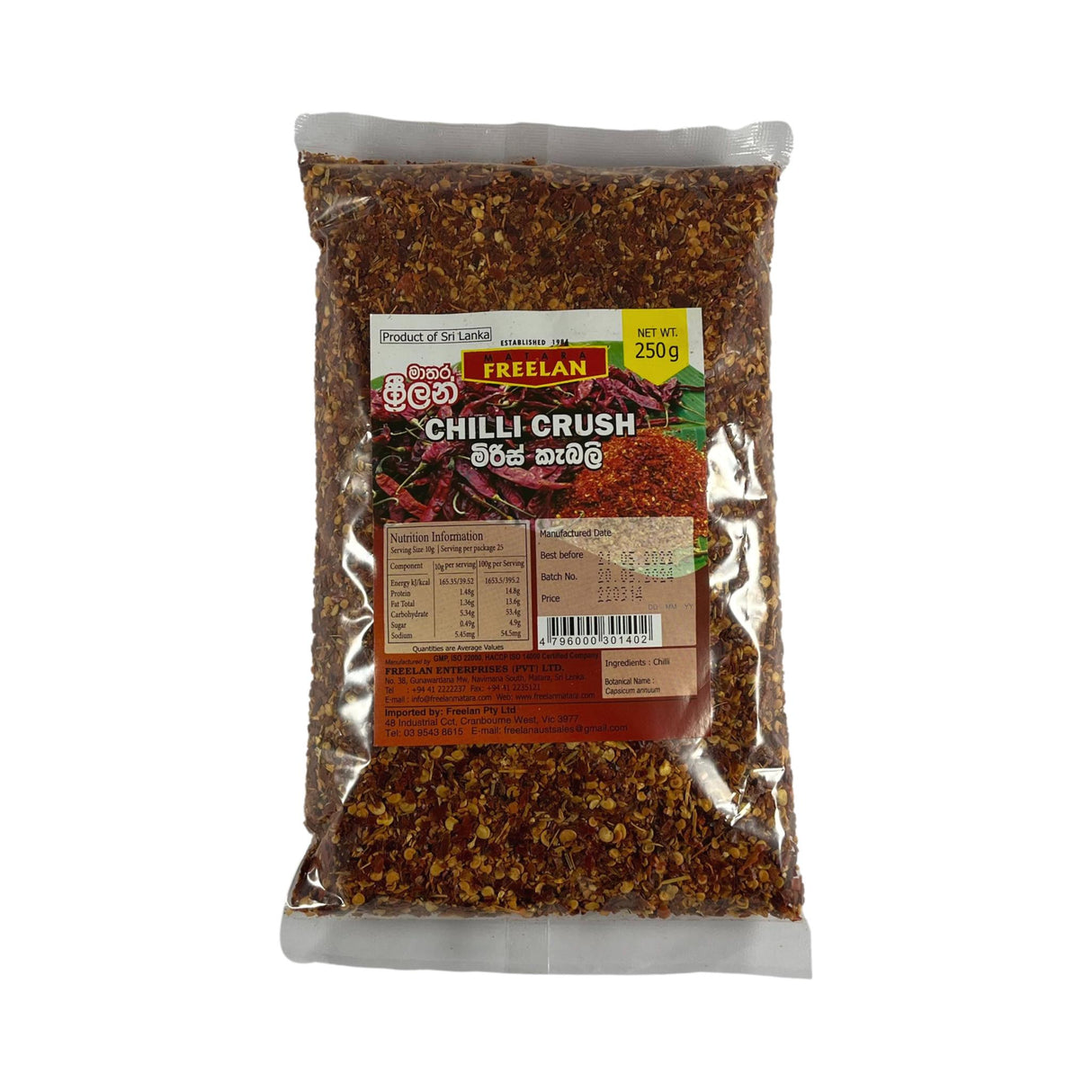 Freelan Chilli Crush 250g