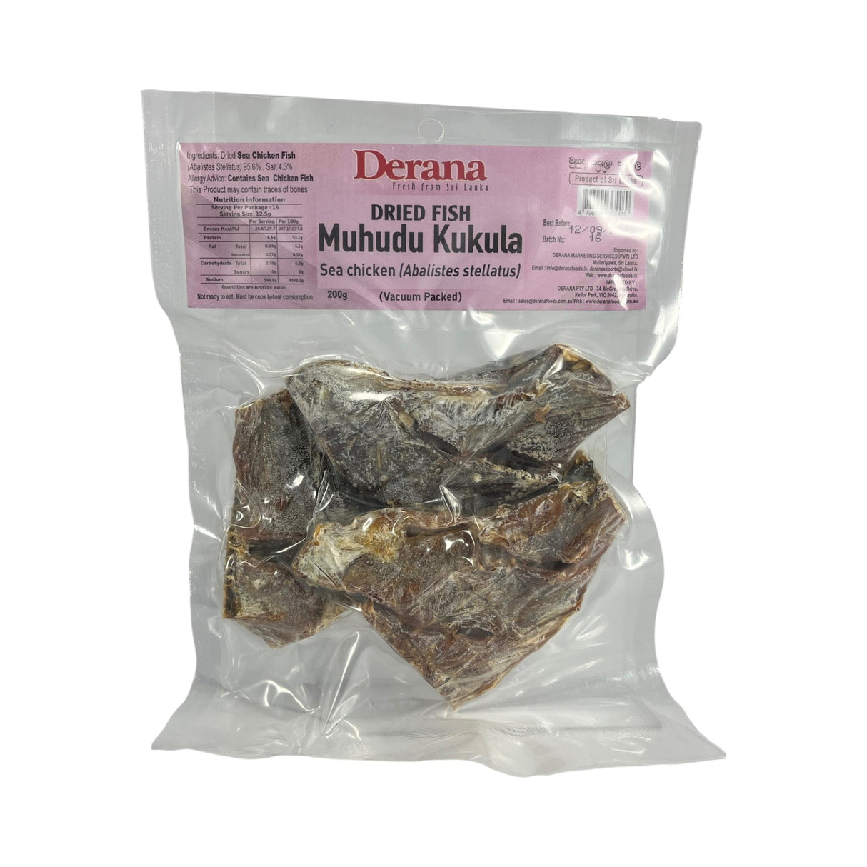 Derana Muhudu Kukula Dry Fish 200g (vac)