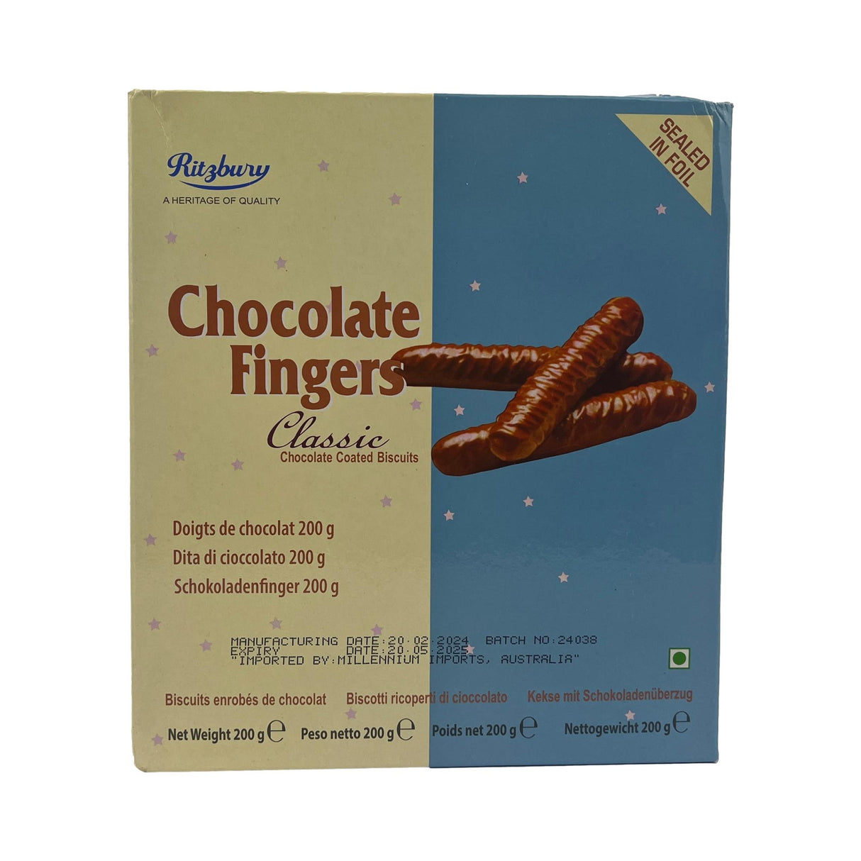 Ritzbury Chocolate Fingers Classic 200g