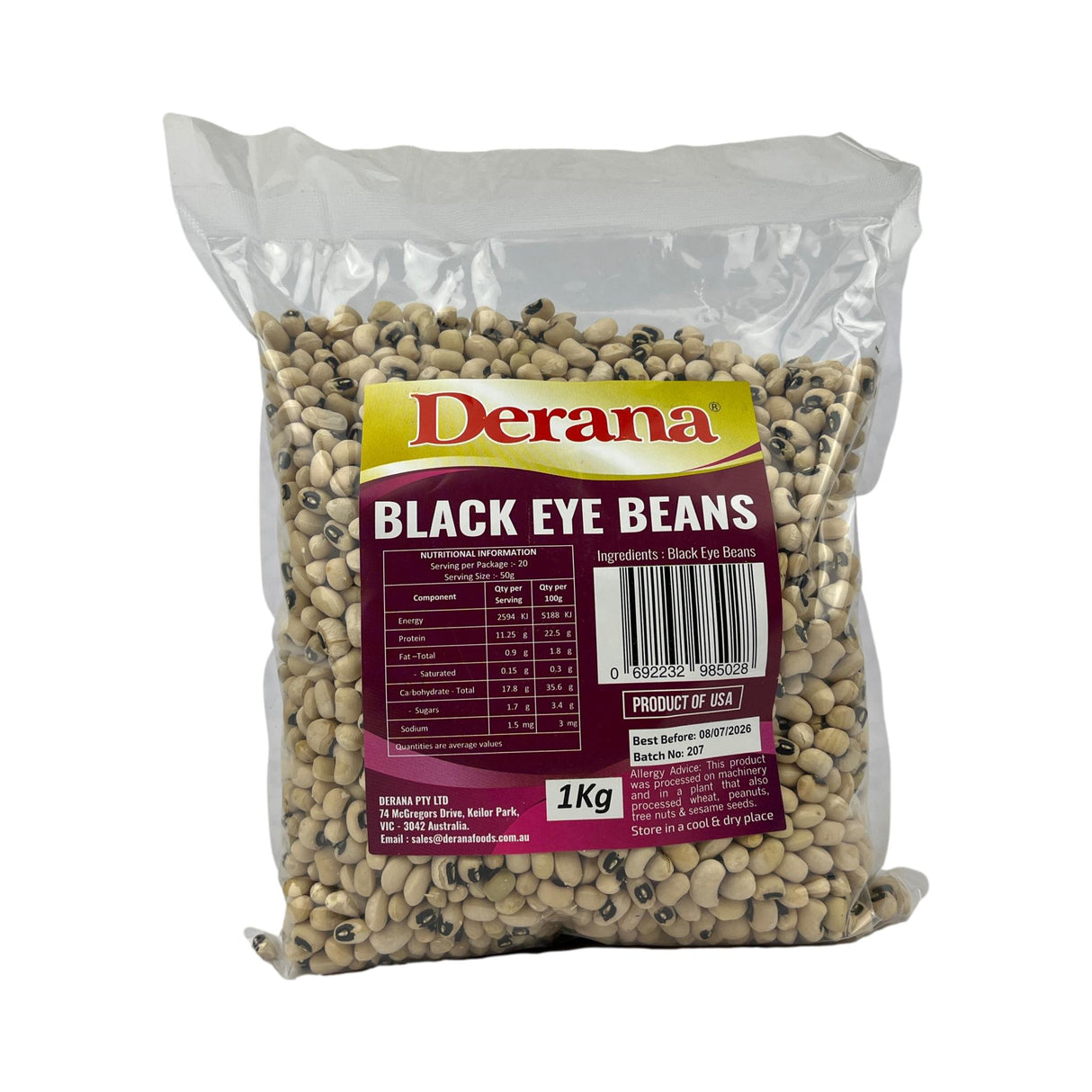 Derana Black Eye Beans 1kg