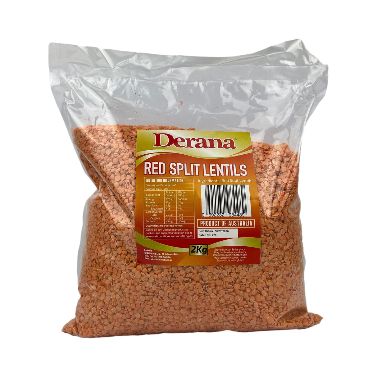 Derana Red Lentil 2kg